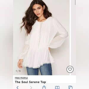 Free people the Soul Serene‎ Top in ivory. Worn once. Retail 108
